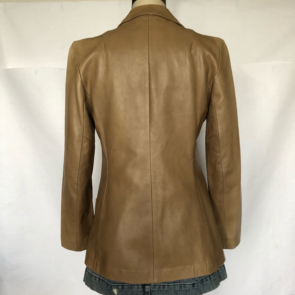 COPY - VINTAGE OVERLANDSHEEPSKINLeather DISTRESSED BLAZER